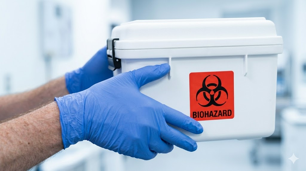 Medical courier — biohazard specimen delivery